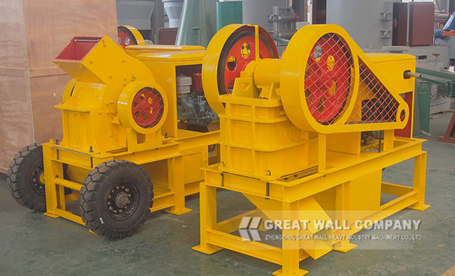 diesel jaw crusher and diesel hammer crusher in concrete crushing plant 