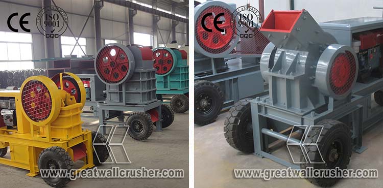 diesel jaw crusher and diesel hammer crusher for crushing olant 