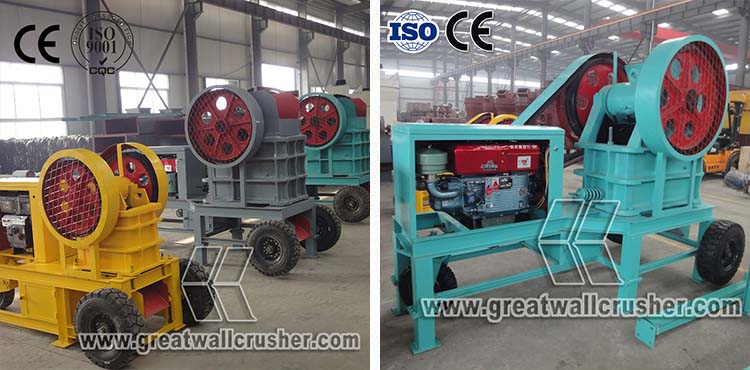 Mini type portable diesel engine stone jaw crusher for sale 